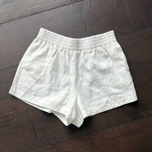 Reformation white women linen shorts